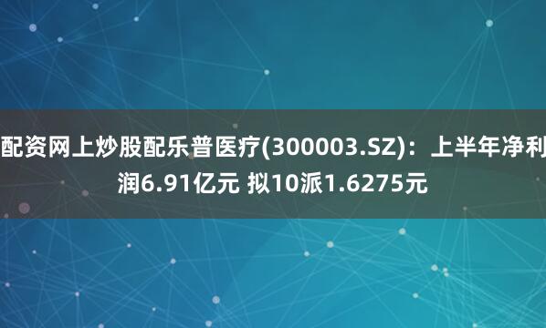配资网上炒股配乐普医疗(300003.SZ)：上半年净利润6.91亿元 拟10派1.6275元